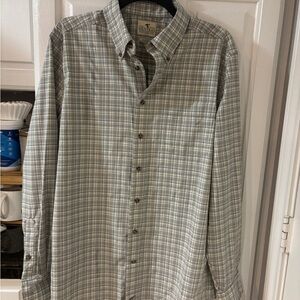 Genteal Men's Casual Gray Plaid Shirt
